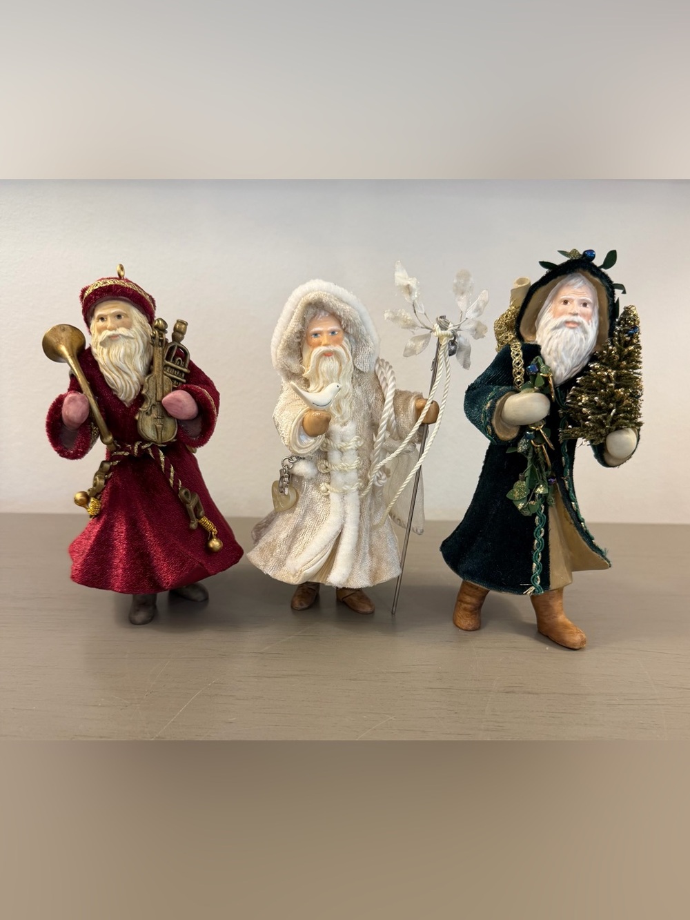 Hallmark Keepsake  Ornaments Father Christmas Lot Of 3 Holiday 2004, 2005, 2007